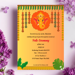 Invitation Cérémonie hindou de Janeu de Poite Upanayanam