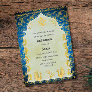 Invitation Cérémonie indienne hindou Groom Haldi Ganesha