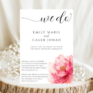 Invitation Cérémonie Intime Florale de Mariage au Palais de J