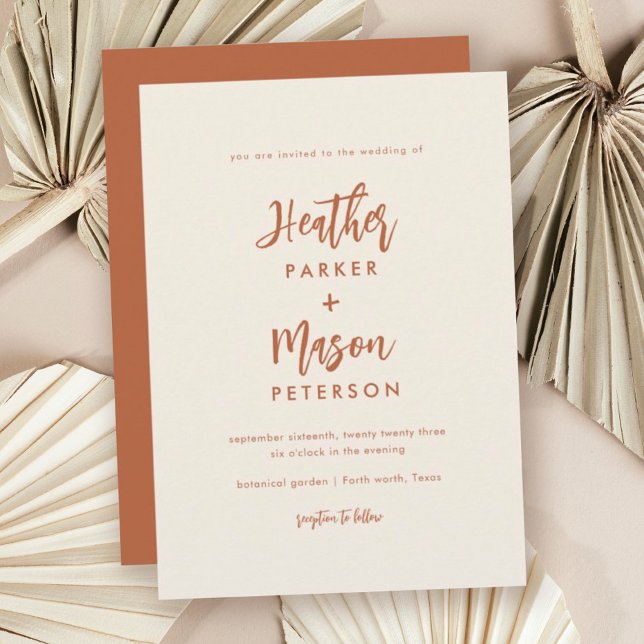 Invitation Cérémonie Mariage du désert de Terracotta Invitati (Créateur téléchargé)