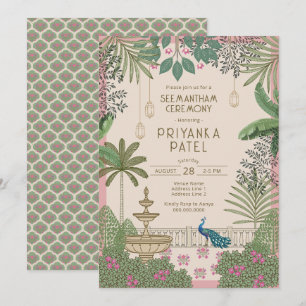 Invitation Cérémonie vibrante et élégante de Seemantham indie