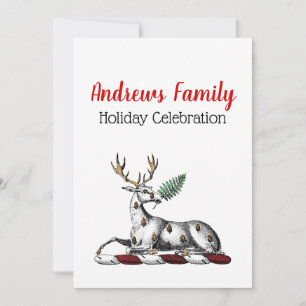 Invitation Cerf de Noël, Emblème de Crête Héraldique à Fougèr