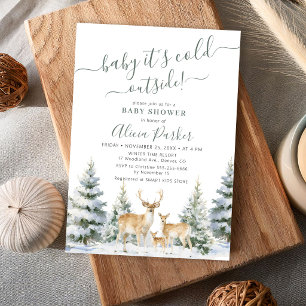 Invitation Cerf des bois bébé il fait froid dehors bébé douch