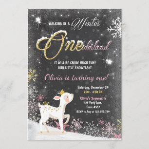 Invitation Cerfs communs d'or de rose d'invitation