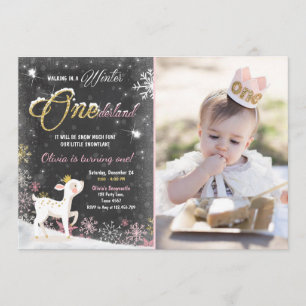 Invitation Cerfs communs d'or de rose d'invitation