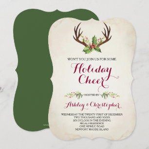 Invitation Cerfs communs rustiques Antler de ~ d'invitation