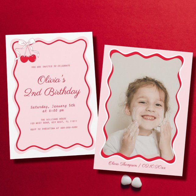 Invitation Cerise Anniversaire Thème Enfants (Créateur téléchargé)