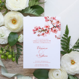 Invitation Cerise Blossom Serenity Mariage de printemps