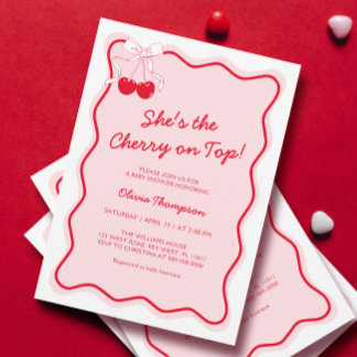 Invitation Cerise sur le Baby shower supérieur