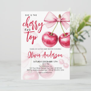 Invitation Cerise sur le dessus Baby shower cerises