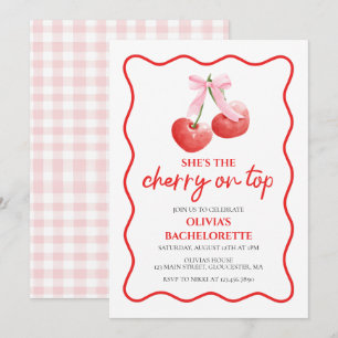 Invitation Cerise sur Top coquette bachelorette