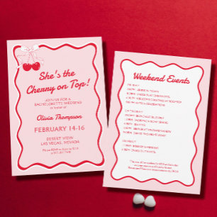 Invitation Cerisier Rouge Rose Vave Sur Le Top Bachelorette P