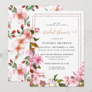 Invitation Cerisiers Japonais Baby Shower Floral de Mariage