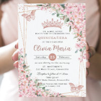Cerisiers Rose Gold Papillons Quinceañera