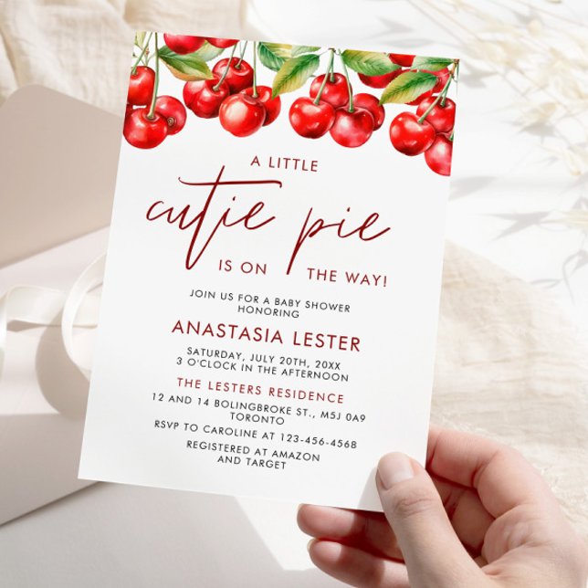 Invitation Cerry Berry Baby shower sucré (Créateur téléchargé)