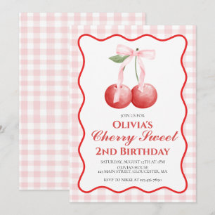 Invitation Cerry Sweet Pink Bow préppie anniversaire