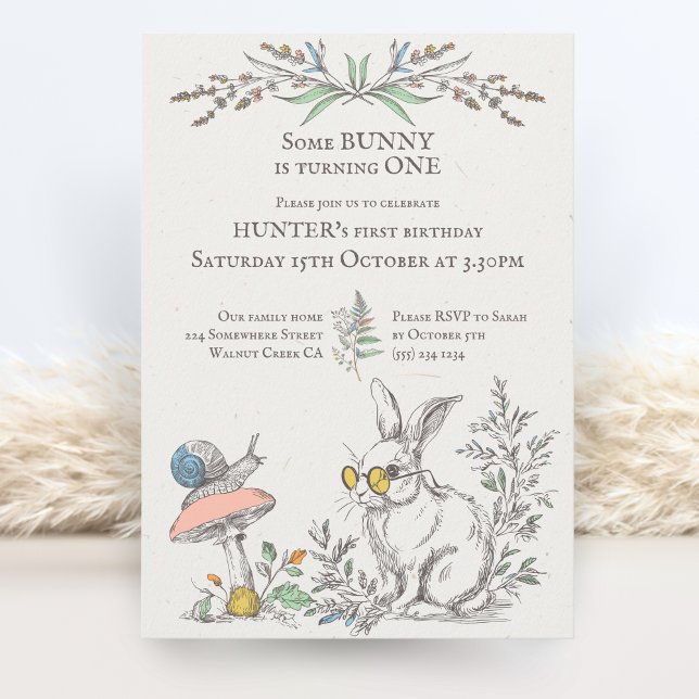 Invitation Certains BUNNY tournent UN bois rustique (Créateur téléchargé)