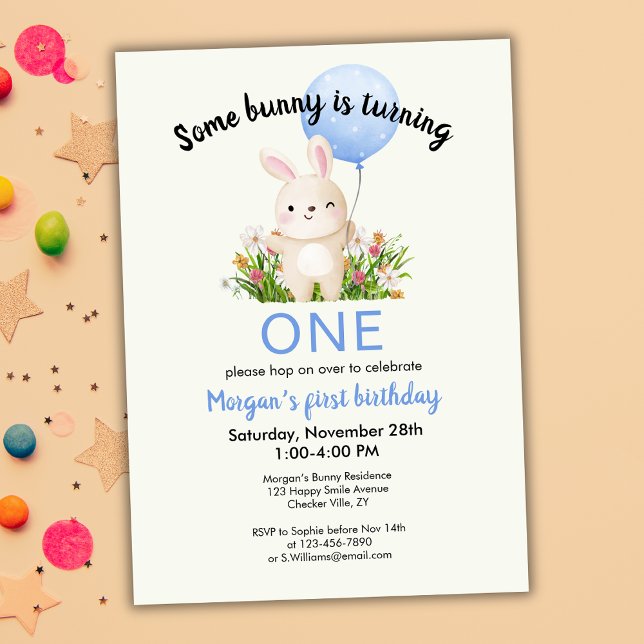Invitation Certains Lapins Est Un Simple Mignonne Garçons 1Er (Créateur téléchargé)