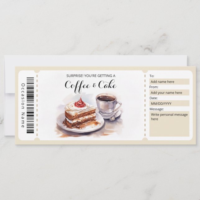 Invitation Certificat cadeau café et gâteau (Devant)