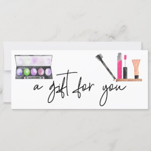 Invitation Certificat Cadeau Cosmétiques Maquillage Aquarelle