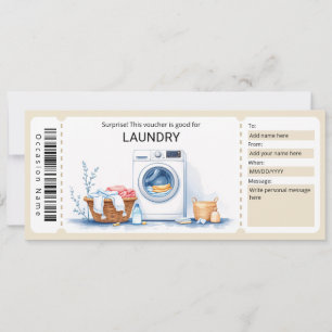 Invitation Certificat-cadeau de blanchisserie