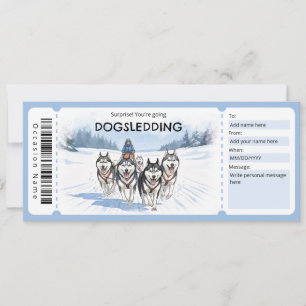 Invitation Certificat Cadeau de Conduite de Traîneau à Chiens