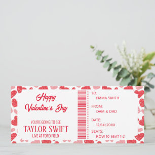 Invitation Certificat cadeau de Saint Valentin Billets de con