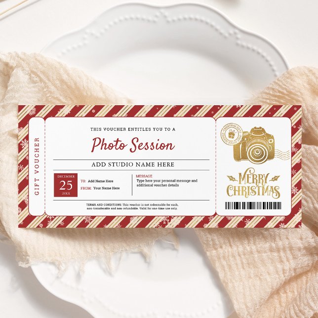 Invitation Certificat-cadeau de séance photo pour Noël (Créateur téléchargé)