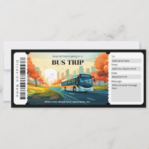 Invitation Certificat cadeau de ticket de bus surprise