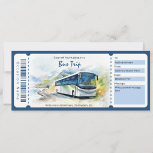 Invitation Certificat cadeau de ticket de bus surprise