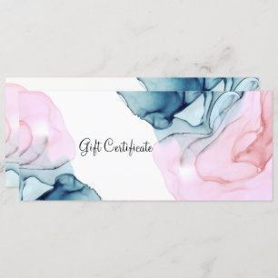 Invitation Certificat-cadeau Ethereal Turquoise & Pink Inky G