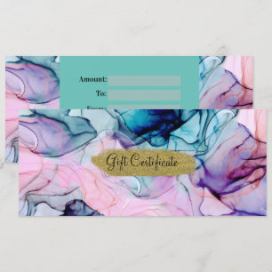 Invitation Certificat cadeau Ethereal Turquoise Pink Purple I
