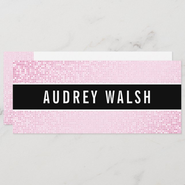Invitation Certificat cadeau Girly Stylish Pink Sequin Black (Devant / Derrière)