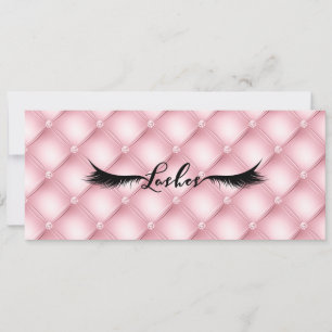 Invitation Certificat Cadeau LASHES Pink Plush Diamonds Glam