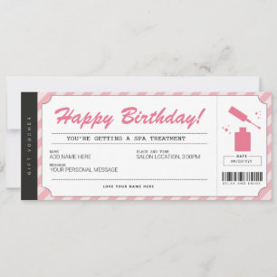 Invitation Certificat cadeau manucure Pedicure rose