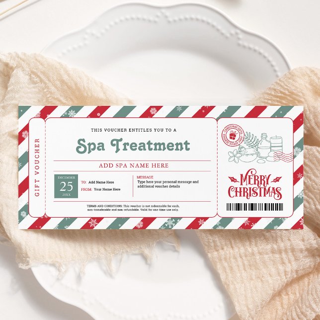 Invitation Certificat Cadeau Noël Jour de Spa (Créateur téléchargé)