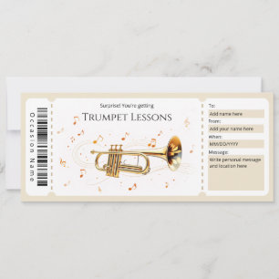 Invitation Certificat Cadeau pour Cours de Trompette