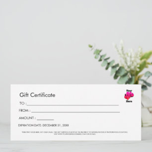 Invitation Certificat Cadeau Professionnel Simple avec Logo P