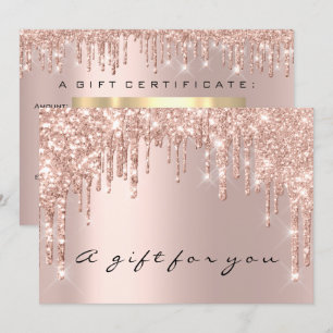 Invitation Certificat cadeau Rose Gold Maquillage Poils Lashe