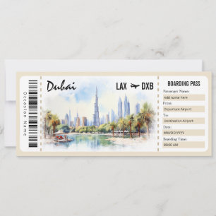 Invitation Certificat cadeau Surprise Dubai Boarding Pass
