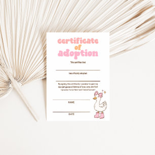 Invitation Certificat d'adoption de l'oie idiote