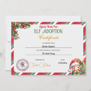 Invitation Certificat d'adoption d'elfe
