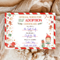 Certificat d'adoption Elf Adopter un Noël Elf