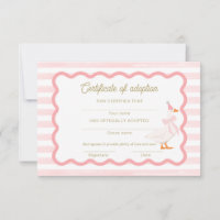 Certificat d'Adoption pour le 1er Anniversaire de 