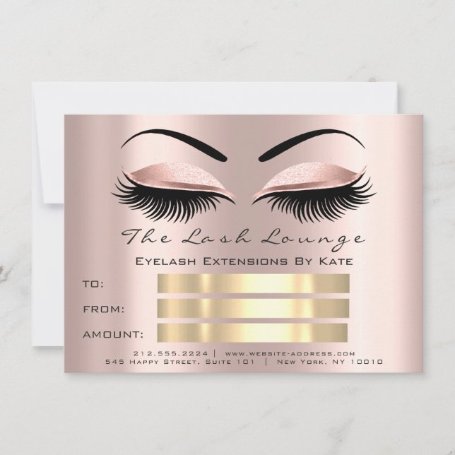 Invitation Certificat d'artiste de maquillage de Rose VIP Las (Devant)