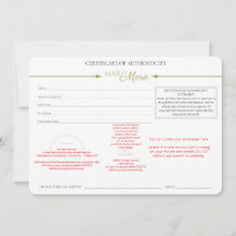 Certificat d'authenticité