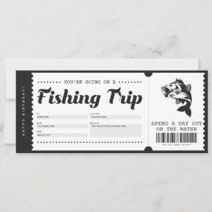 Invitation Certificat de bon cadeau de voyage de pêche