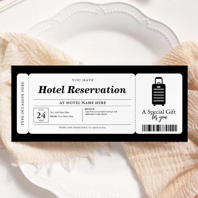 Invitation Certificat de bon de séjour en hôtel pour vacances (Créateur téléchargé)