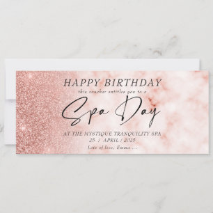 Invitation Certificat de bon d'or du Rose de jour Spa personn