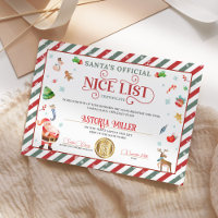 Certificat de la liste des gentils de Noël de Sant